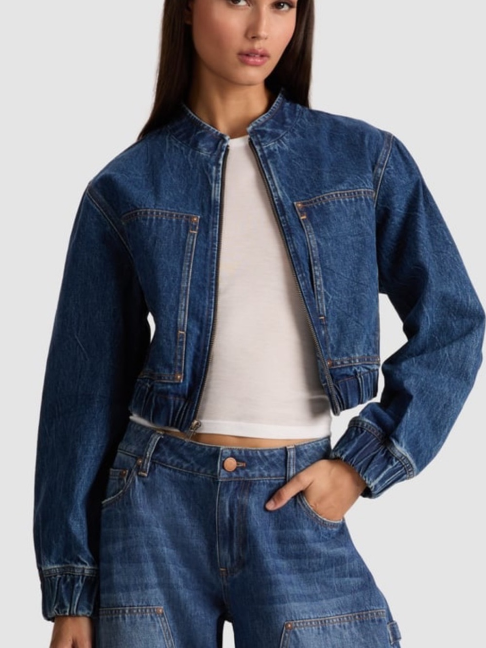 Alice and Olivia Mateo denim carpenter jacket